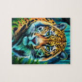 Tijger Logo Puzzel | Krachtige Wilde Tijger Jigsaw (Horizontaal)