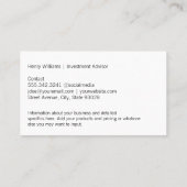 Tijger Logo | Slanke zwarte textuur Visitekaartje (Achterkant)