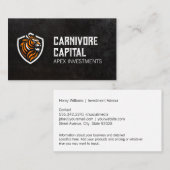 Tijger Logo | Slanke zwarte textuur Visitekaartje (Voorkant / Achterkant)