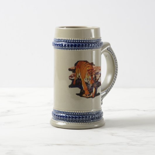 Tijger loopt bierpul (Voorkant rechts)