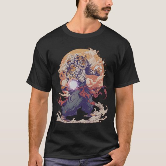Tijger Mage Anime Art T-shirt (Voorkant)