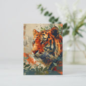 tijger: majestueuze nostalgie briefkaart (Staand voorkant)