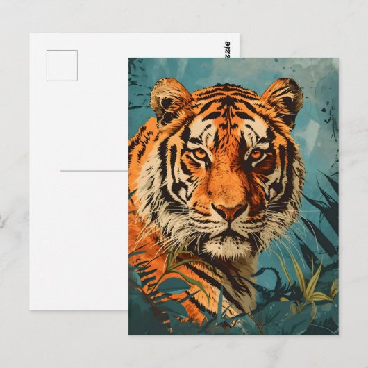  tijger: majestueuze nostalgie briefkaart (Voorkant / Achterkant)