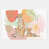 Tijger mam en Baby in het Oerwoud Inpakpapier Vel (Voorkant 3)