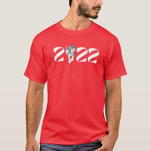 Tijger Man 2022: Fun Luv Chinees Happy Nieuwjaar T-shirt (Voorkant)