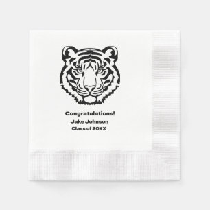 Tijger Mascotte School Reünie Afstuderen Servet