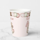 Tijger Meisje Roze 1e Verjaardag Safari Thema Papieren Bekers (Rechts)