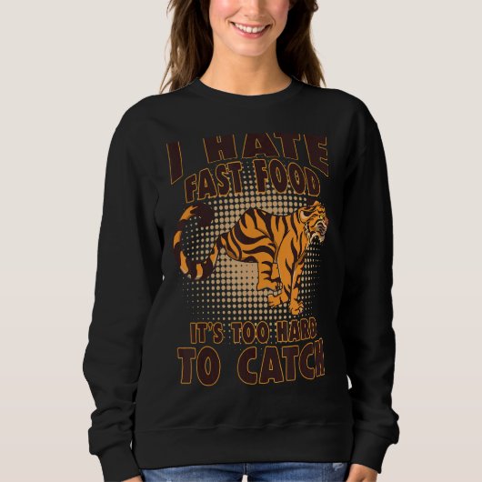 Tijger Meme Big Cat Wild Animal Retro Fast Food Trui (Voorkant)