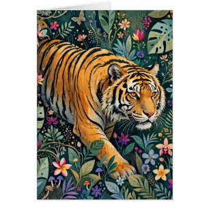 Tijger met Amber Ogen Fantasie Jungle Loof