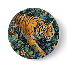 Tijger met Amber Ogen Fantasie Jungle Loof
