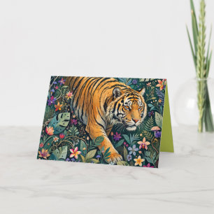 Tijger met Amberkleurige Ogen Fantasie Jungle Gebl Bedankkaart