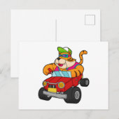 Tijger met auto briefkaart (Voorkant / Achterkant)