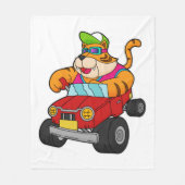 Tijger met auto fleece deken (Voorkant)