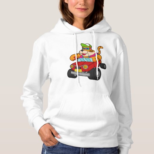 Tijger met auto hoodie (Voorkant)