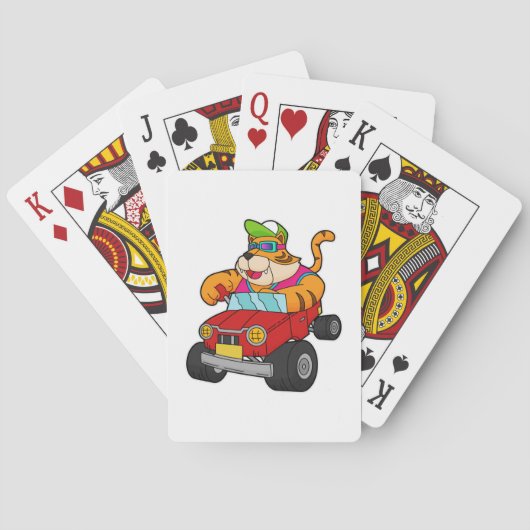 Tijger met auto pokerkaarten (Achterkant)