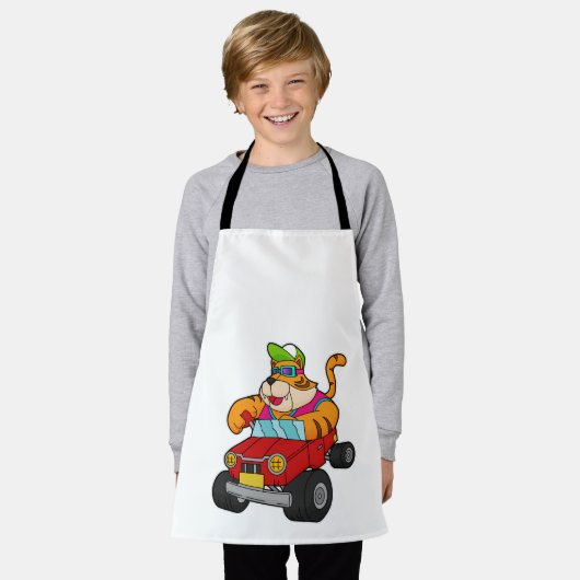 Tijger met auto schort (Gedragen)