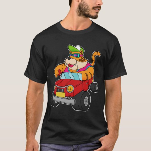 Tijger met auto t-shirt (Voorkant)