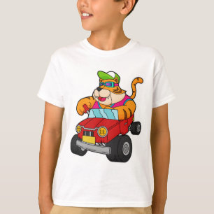 Tijger met auto t-shirt