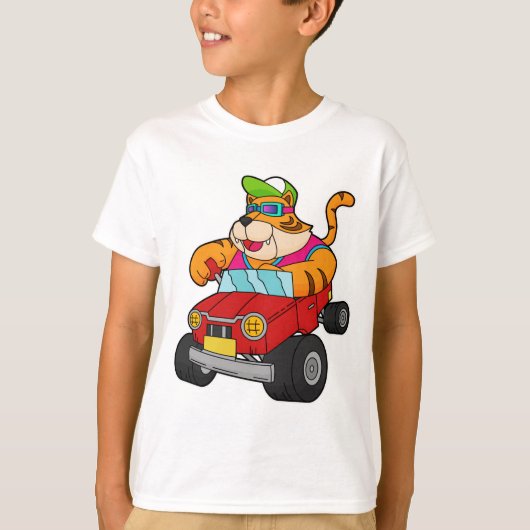 Tijger met auto t-shirt (Voorkant)