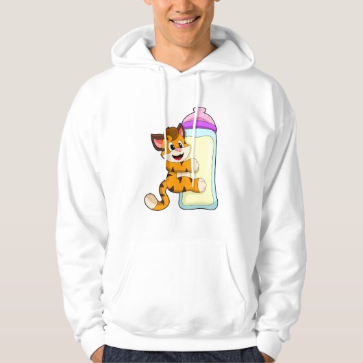 Tijger met Baby melkfles Hoodie (Voorkant)