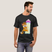 Tijger met Baby melkfles T-shirt (Voorkant volledig)