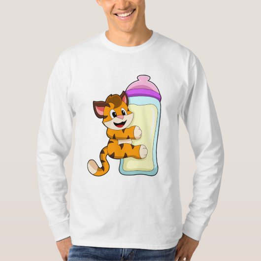 Tijger met Baby melkfles T-shirt (Voorkant)