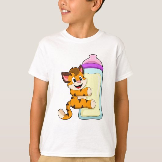 Tijger met Baby melkfles T-shirt (Voorkant)