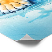 Tijger met baby poster (Hoek)