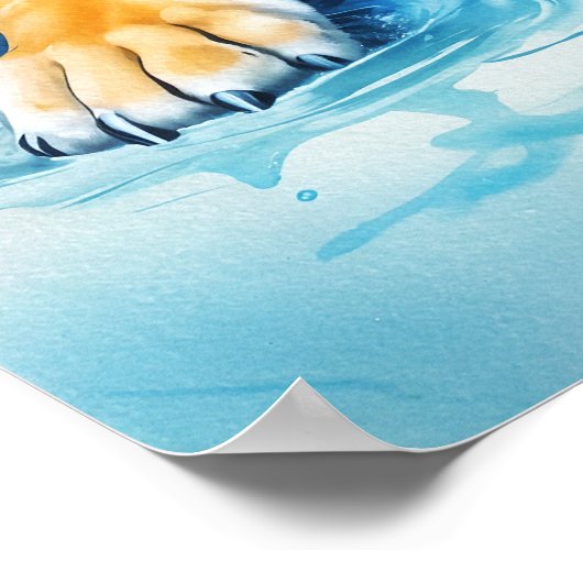 Tijger met baby poster (Hoek)