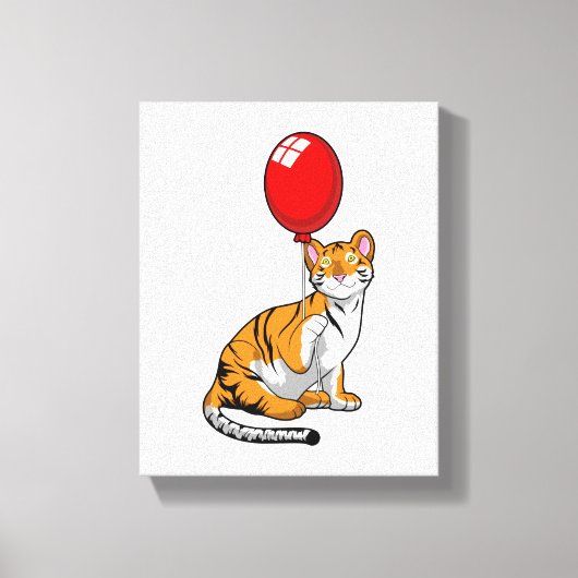Tijger met ballon canvas afdruk (Voorkant)