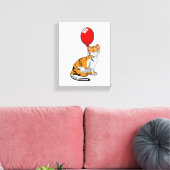 Tijger met ballon canvas afdruk (Insitu (Woonkamer))