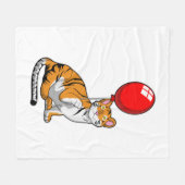 Tijger met ballon fleece deken (Voorkant (Horizontaal))