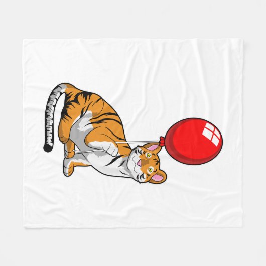 Tijger met ballon fleece deken (Voorkant (Horizontaal))