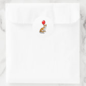 Tijger met ballon ronde sticker (Tas)