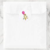 Tijger met ballon ronde sticker (Tas)