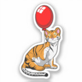 Tijger met ballon sticker (Voorkant)
