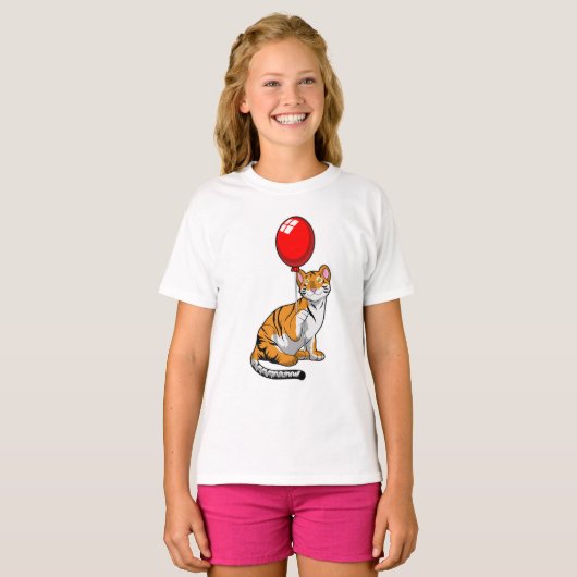 Tijger met ballon t-shirt (Voorkant volledig)