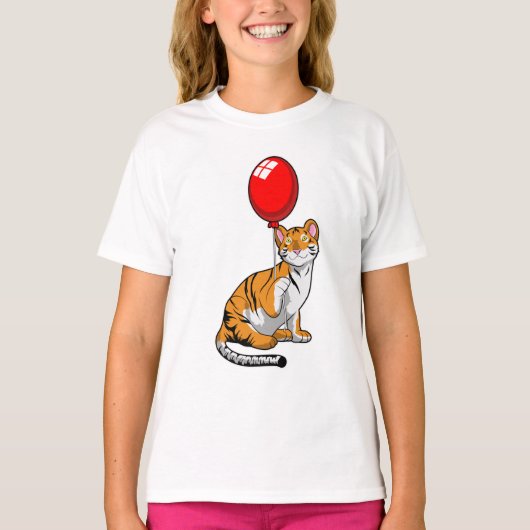 Tijger met ballon t-shirt (Voorkant)