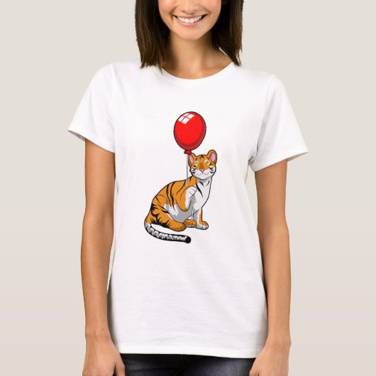 Tijger met ballon t-shirt (Voorkant)