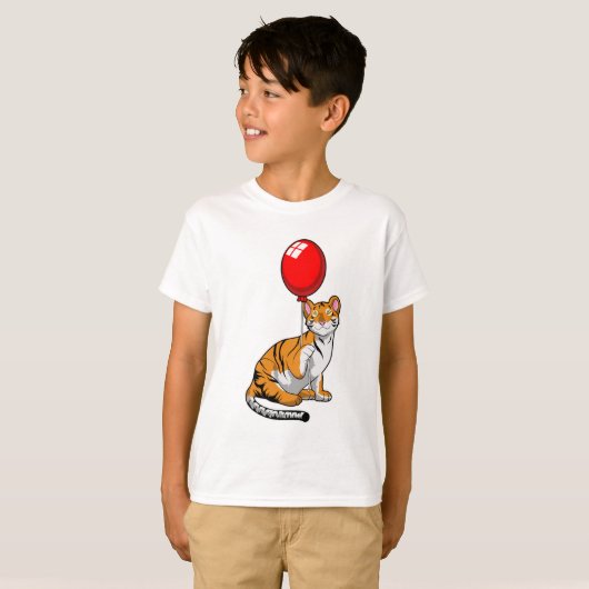 Tijger met ballon t-shirt (Voorkant volledig)
