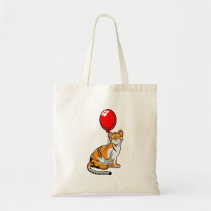 Tijger met ballon tote bag