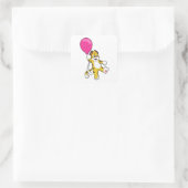 Tijger met ballon vierkante sticker (Tas)
