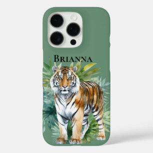 Tijger met bladeren iPhone 16 pro hoesje