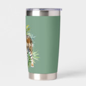 Tijger met bladeren geïsoleerde drinkbeker (Links)