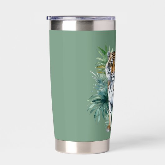 Tijger met bladeren geïsoleerde drinkbeker (Rechts)