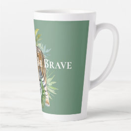 Tijger met bladeren latte mok