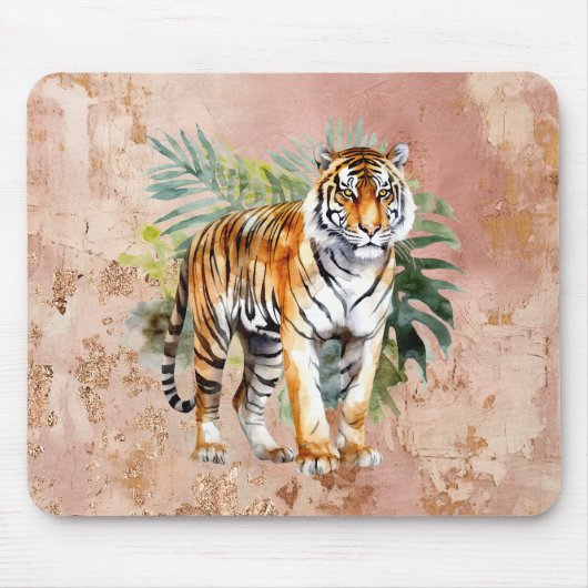 Tijger met bladeren muismat (Voorkant)