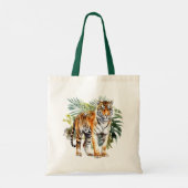 Tijger met bladeren tote bag (Achterkant)