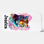 Tijger met bloemen Case-Mate iPhone case (Achterkant (horizontaal))