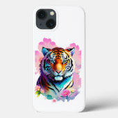 Tijger met bloemen Case-Mate iPhone case (Achterkant)